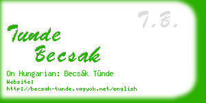 tunde becsak business card